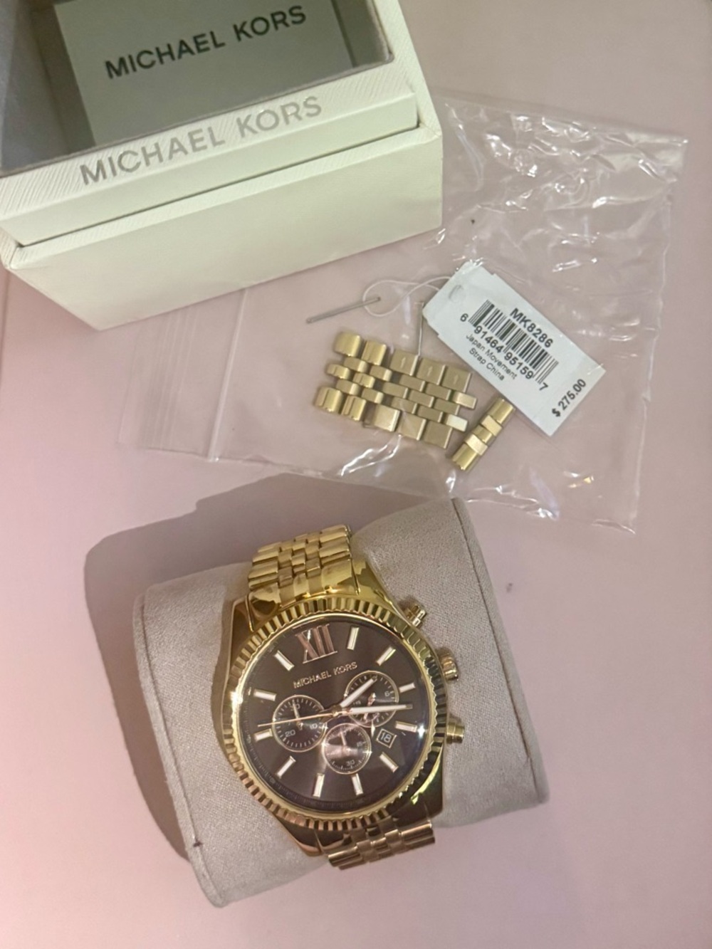 Michael Kors Lexington Chronograph Gold-Tone Watch (Model MK8286)